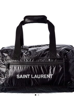 YSL - Saint Laurent Black Nylon Duffel Bag